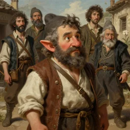 highly detailed portrait of a poor town peasant in the form of a beautiful male dwarf with beard. d & d. art by donato giancola, eugene delacroix, ruan jia, carl larsson, peter mohrbacher. trending on artstation, intricate details, energetic composition, fantasy, concept art, illustration, elegant art, global illuminaition