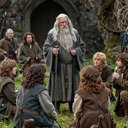 tom waits as gandalf chastising a group of hobbits