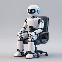 a robot sitting in a chair