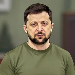the portrait of volodymyr zelensky in anime style is as realistic as possible