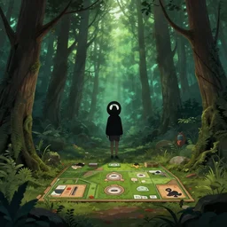 mysterious forest, hide and seek props game, artstation