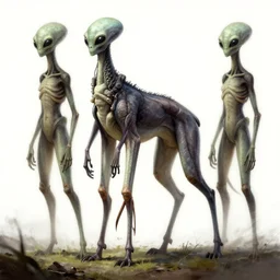 alien mammalian species, tall and slender, highly detailed concept art