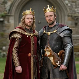 male king arthur and his squirrel wife, professional hd photo