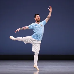 lionel messi wearing dancing ballet on the Odessa Opera Theatre stage