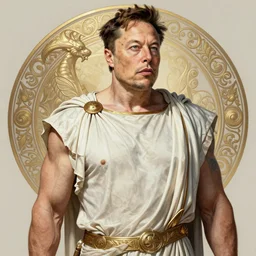 Elon Musk as a Greek god, gorgeous, amazing, muscular, fit, intricate, highly detailed, digital painting, artstation, concept art, sharp focus, illustration, art by greg rutkowski and alphonse mucha