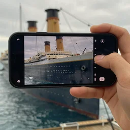 titanic victims shooting the titanic with their smartphone