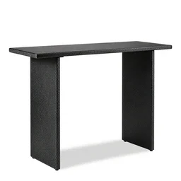 carbon fiber console table, 8k product photo, isolated on a pure white background, centered, entire object in frame, sharp focus, soft studio lighting