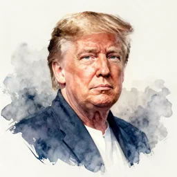 Donald Trump as a samurai, watercolor art, portrait