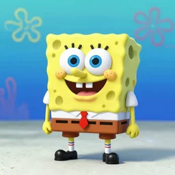 a 3 d model of spongebob found in the game files of kingdom hearts