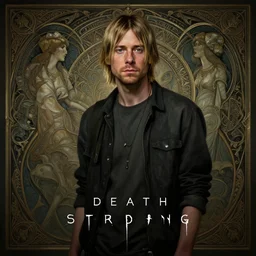 a gaming screenshot still portrait of kurt cobain in death stranding, deep focus, d & d, fantasy, intricate, elegant, highly detailed, digital painting, artstation, concept art, matte, sharp focus, illustration, dark fantasy style art, hearthstone, art by artgerm and greg rutkowski and alphonse mucha