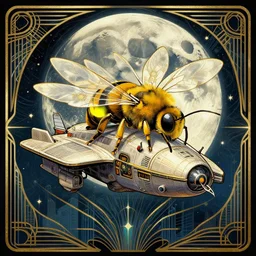 epic professional digital art of 🐝 🌛 🚠 🛡, art deco, art nouveau, fantastic, detailed, wow, hd, 4 k