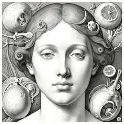 elaborate natural illustrations by ernst haeckel of the biological world, the human face emerging