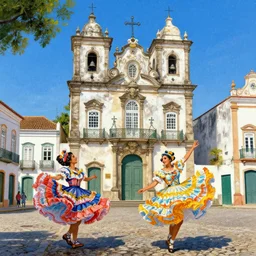 Salvador Bahia, Pelorinho, artwork bykim jun ji,
