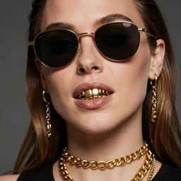 gal gadot face wearing gold chain with gold teeth and sunglasses by greg rutkowski by artgem trending on artstation hero concept art