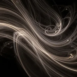 thin swirling tribal light streaks and ornate flowing light streams and smooth particle effects, unreal engine