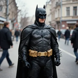 communist batman in ussr, street photography, natural light, 8 5 mm