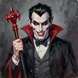 A painting of a vampire by Greg Rutkowski, Trending on artstation.