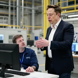 boss elon musk punishing a worker elon musk for not getting enough done in the gigafactory