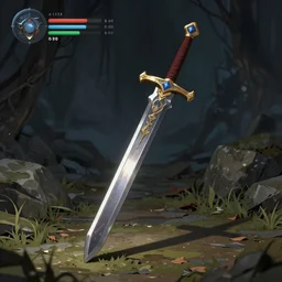 a mysterious powerful sword that is a rpg game inventory item