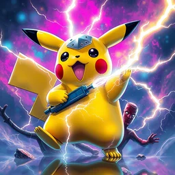 pikachu as jason voorhees!! invisibility camouflage. electricity, bubble gum, highly detailed, high contrast, light reflection, trippy, nebula, trending on artstation by artgem, by peter mohrbacher, by wlop, by ruan jia