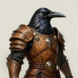 detailed portrait of an ancient crow dressed with a wooden armor, by justin gerard and greg rutkowski, digital art, realistic painting, dnd, dungeons & dragons, character design, trending on artstation