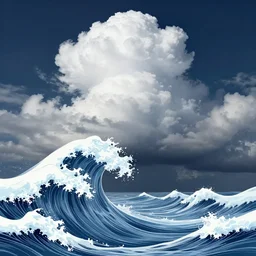 highly detailed illustration of high exposure ocean waves at night, cumulonimbus clouds in the sky, big rocket being launched in the horizon, by makoto shinkai, by aaron horkey, by moebius, by nico delort, by dan mumford, by otomo, 4 k resolution, realistic colors