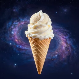 icecream floating in the milky way