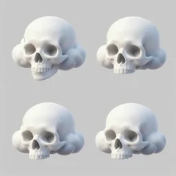 skull clouds, 4 k, trending on artstation, aesthetic