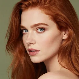 beautiful redhead woman, monet, closeup