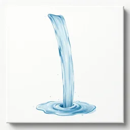 water falling down in the middle of the canvas on a white background, simple and clean illustration, liquified, highly detailed, photorealism, digital art, 3 d object, octane rendering, unreal engine, by alberto seveso