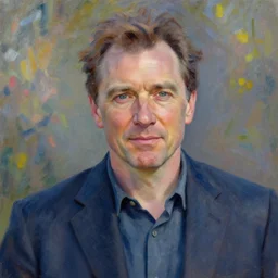 portrait of sam neill, digital art in the style of monet, trending on artstation