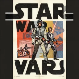 a mid - century modern collage poster, screen printed, textured, paper texture, for star wars by saul bass