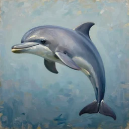 cybor dolphin, oil painting by jama jurabaev, extremely detailed, brush hard, artstation, for aaa game, high quality, brush stroke