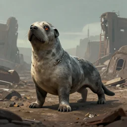 seal dog chimera, post apocalyptic, award winning digital art, featured on artstation
