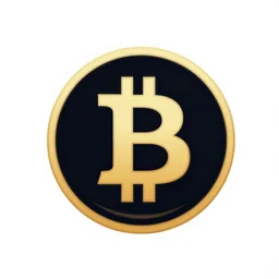 waporware bitcoin logo centered! that looks like it is from borderlands and by feng zhu and loish and laurie greasley, victo ngai, andreas rocha, john harris