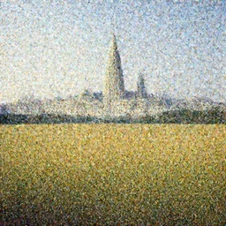 ''view of a grandiose art deco city in the distance, from a tall grass field, by Erté'' n- 10
