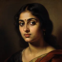 portrait of a 8 0 s srilankan woman in baroque style,, intimate,, beautiful face, rule of thirds, spotlight, expressive, passionate, by greg rutkowski, by jeremy mann, by francoise nielly,, 8 k, craig mullins