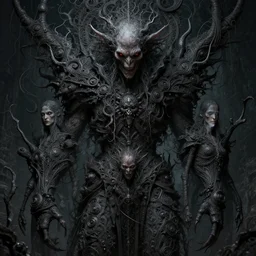 very complex hyper-maximalist overdetailed cinematic darkfantasy portrait of a wendigo creature by andrei riabovitchev, tomasz alen kopera, oleksandra shchaslyva. Omnious intricate, octane, Deviantart, hyper detailed illustration, 8k