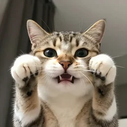 first person view of a cat attacking your face