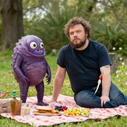 jack black having a picnic with a demogorgon