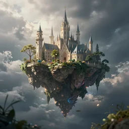 fantasy island floating in the air, dramatic lighting, ethereal, magical, artstation, octane render, unreal engine 5, cinematic concept art, 8 k 4 k hd