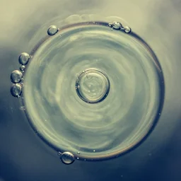 oil in water, macro shot, microscopic, toned colors, bubbles, post - processing