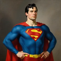portrait of superman during the american revolution. painting by john trumbull.