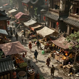 an intricate concept art of sci - fi asian street market, a makeshift stalls, hyper detail, ultra realistic, style by dylan cole and artgerm, trending in artstation, cgsociety, 8 k, octane render, high contrast, 3 d render, cgi, cinematic lighting
