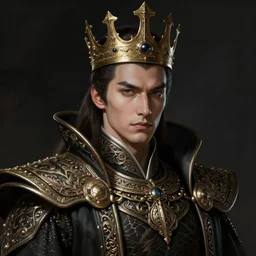 a portrait of the handsome king, grim - lighting, high - contrast, intricate, elegant, highly detailed, digital painting, artstation, concept art, smooth, sharp focus, illustration