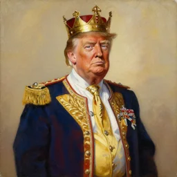 trump as a king, painting, royal, award winning