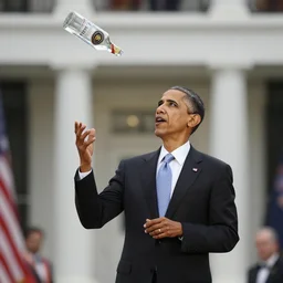 obama doing a bottle flip