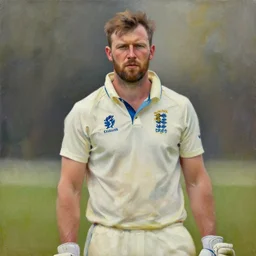 a portrait of Ben Stokes, England cricket captain, oil painting in the style of Lucian Freud, morning light