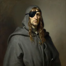 a lich wearing an eyepatch and a robe by Raymond Swanland