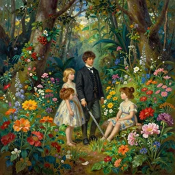 rainforest, brightly colored flowers, extremely detailed oil painting, rhads, sargent and leyendecker, savrasov levitan polenov, bruce pennington, studio ghibli, tim hildebrandt, digital art, landscape painting, trending on artstation, masterpiece